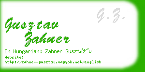 gusztav zahner business card